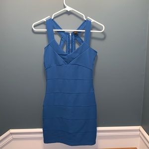 Blue spandex dress